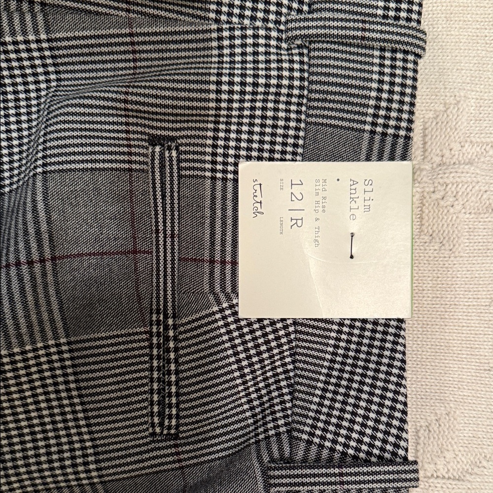 Stylish Black and White Plaid Women's Pants